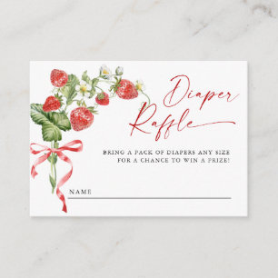 Carte D'accompagnement Trendy Meadow Fraise Baby shower Déchets Raffle