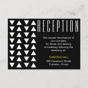 Carte D'accompagnement Triangles Entrée mariage avec accent jaune