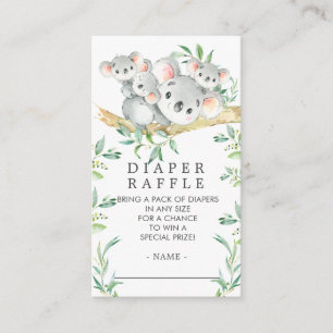 Carte D'accompagnement Triplets Koala Baby shower Déchets Raffle Ticket