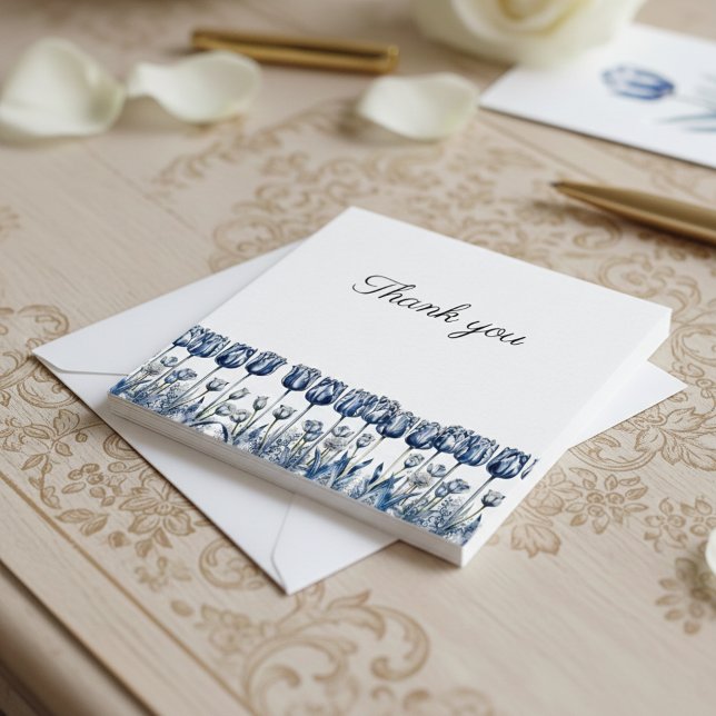 Carte D'accompagnement Trois Tulipes Bleu de Delft (Créateur téléchargé)
