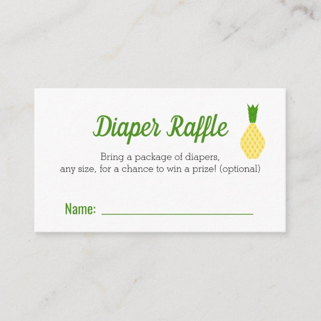 Carte D'accompagnement Tropical ananas Diaper Raffle (Devant)