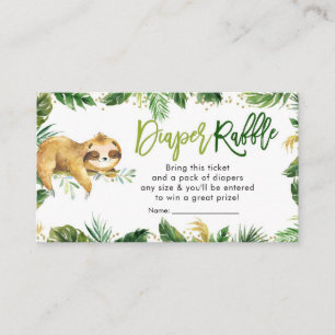 Carte D'accompagnement Tropical Boy Sloth Baby shower Déchets Raffle