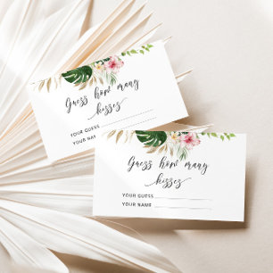 Carte D'accompagnement Tropical devinez combien de baisers jeu nuptial