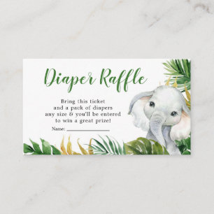 Carte D'accompagnement Tropical Elephant Boy Baby shower Déchets Raffle