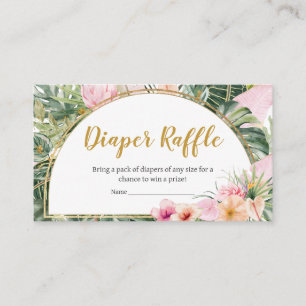 Carte D'accompagnement Tropical Floral Aloha Baby shower Déchets Raffle