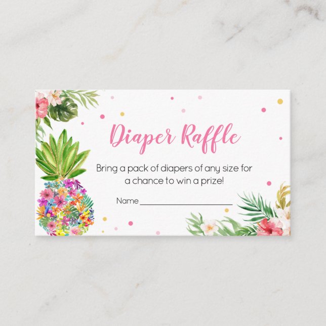 Carte D'accompagnement Tropical Floral Ananas Raffle de couche (Devant)