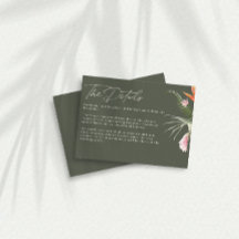 Tropical Floral Dark Green Détails du Mariage
