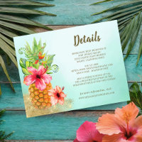 Tropical Floral Pineapple Détails du client Mariag