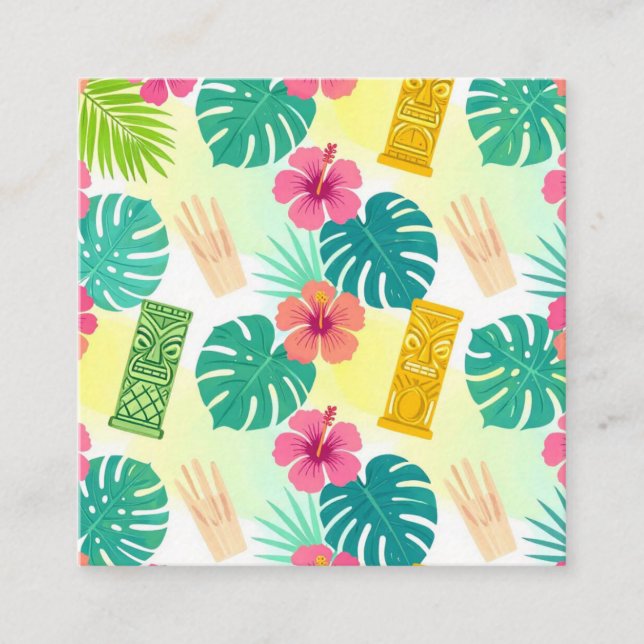 Carte D'accompagnement Tropical Hawaiian Tiki Pattern for Parties Wedding (Devant)