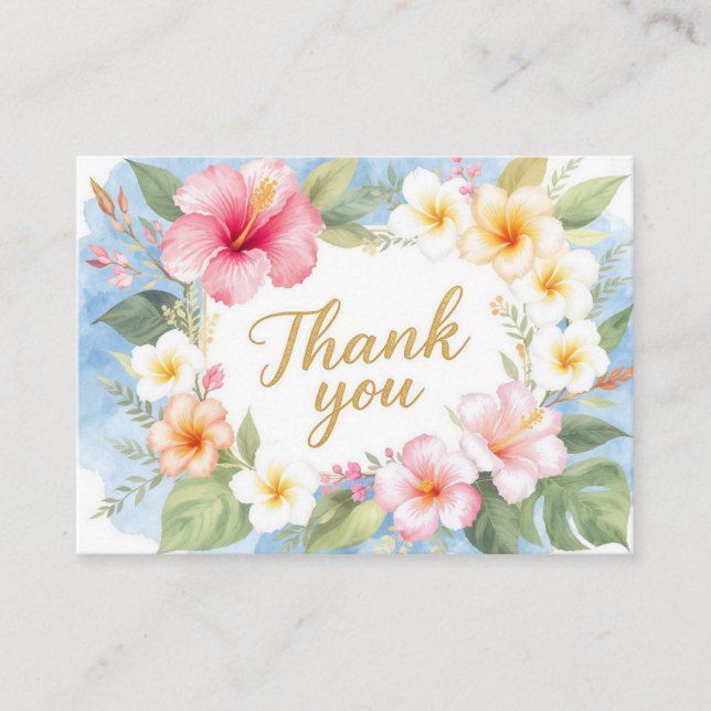 Carte D'accompagnement Tropical Hibiscus Hawaiian Thank You Card (Devant)