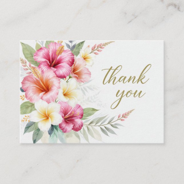 Carte D'accompagnement Tropical Hibiscus Hawaiian  Thank You Card (Devant)