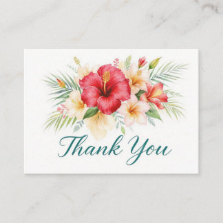 Carte D'accompagnement Tropical Hibiscus Hawaiian Thank You Card