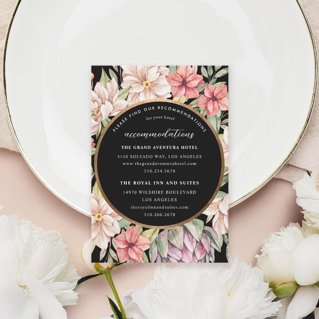 Carte D'accompagnement Tropical Island Pastel Floral Hébergements (Créateur téléchargé)