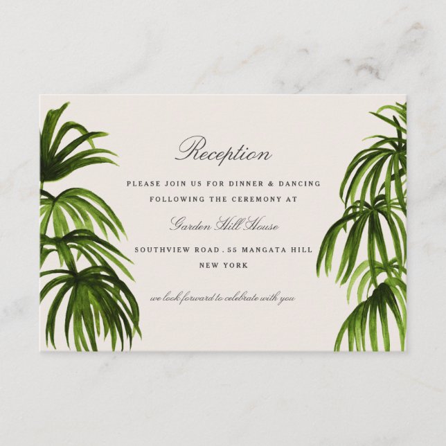 Carte D'accompagnement Tropical Love / Réception (Devant)