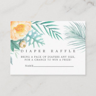 Carte D'accompagnement Tropical Mint Floral Baby shower Déchets Raffle