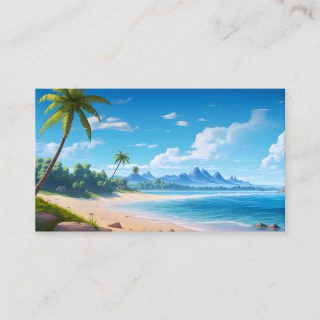 Carte D'accompagnement Tropical Ocean Island Sandy Beach Shore (Devant)