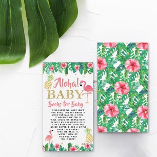 Carte D'accompagnement Tropical Summer Beach Luau Girl Baby shower Book