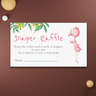 Carte D'accompagnement Tropical Summer Flamant rose Déchets Raffle