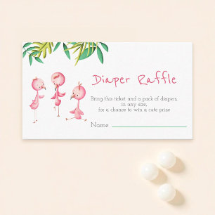 Carte D'accompagnement Tropical Summer Triplets Flamant rose Déchets Raff