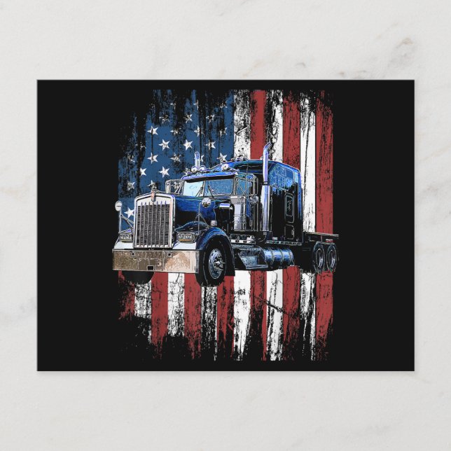 Carte D'accompagnement Trucker American Flag Truck Driver Truck Driver Gi (Devant)
