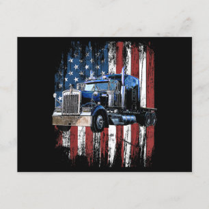 Carte D'accompagnement Trucker American Flag Truck Driver Truck Driver Gi
