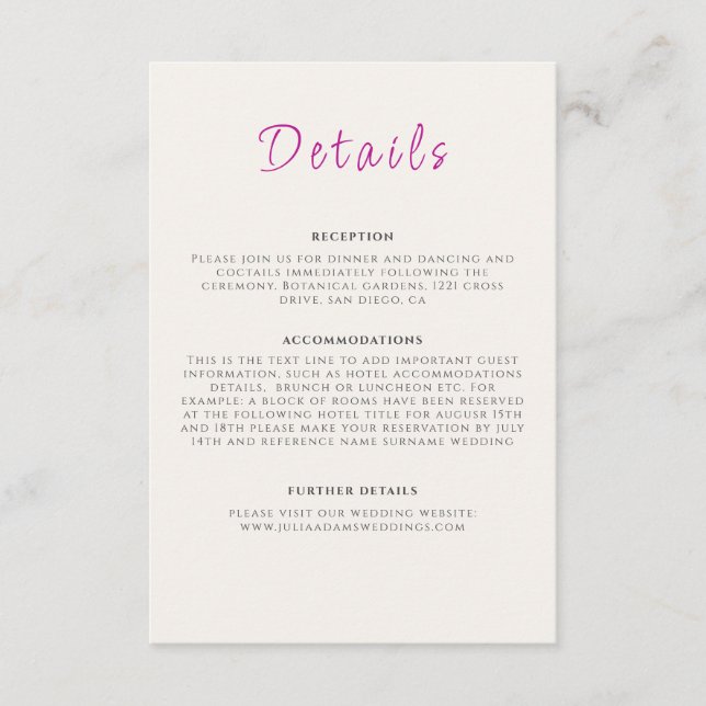 Carte D'accompagnement Trumpet sauvage violet Vin Fleur Jardin Mariage (Devant)