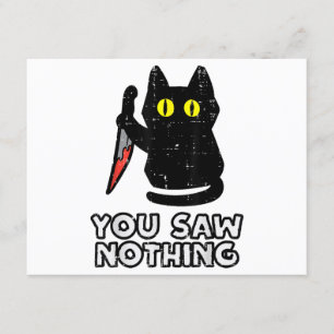 Carte D'accompagnement Tu N'As Rien Vu De Chat Noir Drôle Halloween
