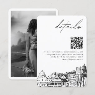 Carte D'accompagnement Tucson Mariage Détails modernes Code QR
