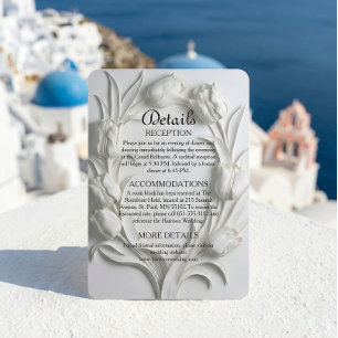 Carte D'accompagnement Tulipe blanche sculptée en relief embossé faux