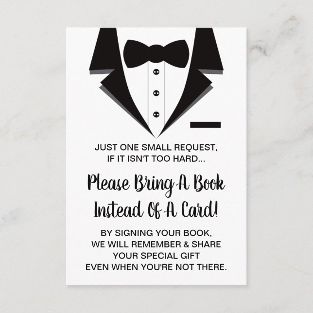 Carte D'accompagnement Tuxedo Book Card, Livres Pour Bébé (Devant)