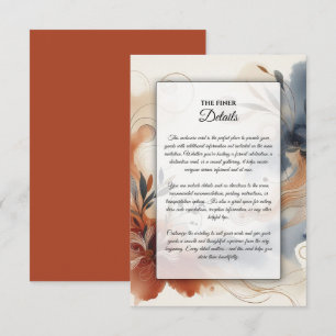 Carte D'accompagnement Twilight en terre cuite et Mariage de fleurs de ma