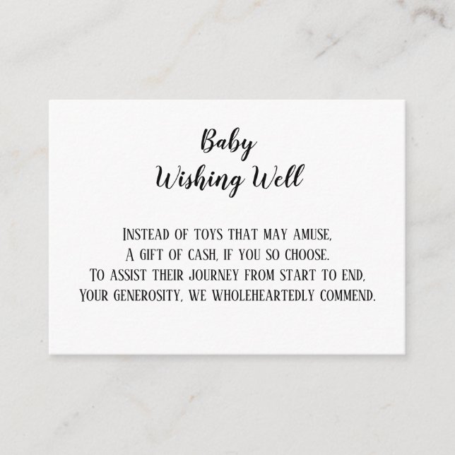 Carte D'accompagnement Twin Baby Wishing well Baby shower (Devant)
