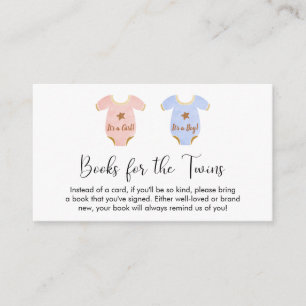 Carte D'accompagnement Twin Boy Girl Books For Baby shower