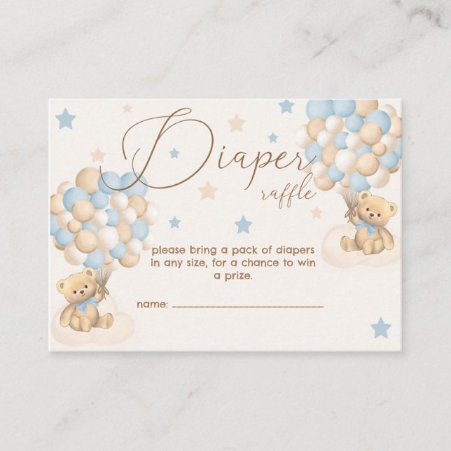 Carte D'accompagnement Twin Boys Baby Shower Diaper Raffle (Devant)