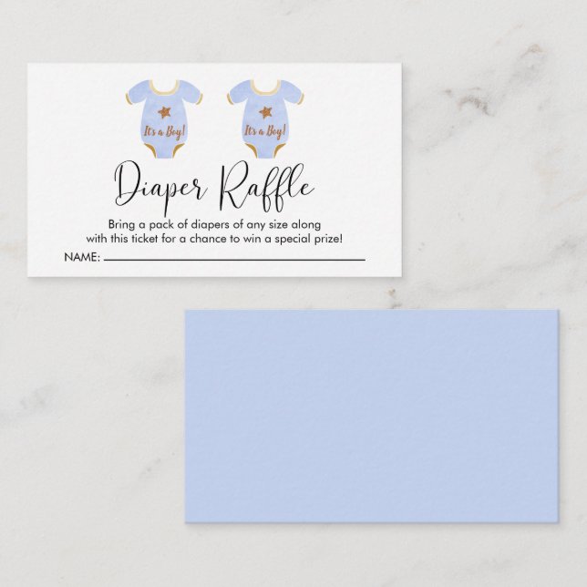 Carte D'accompagnement Twin Boys Baby shower Diaper Raffle (Devant / Derrière)