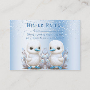 Carte D'accompagnement Twin Ducks Blue Floral Baby shower