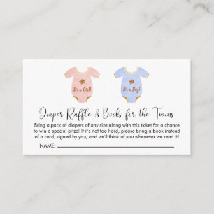 Carte D'accompagnement Twin Girl Boy Baby shower Déchets Reflets Livres