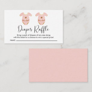Carte D'accompagnement Twin Girls Baby shower Déchets Raffle