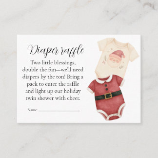 Carte D'accompagnement Twin Santa Babies Diaper Raffle Card