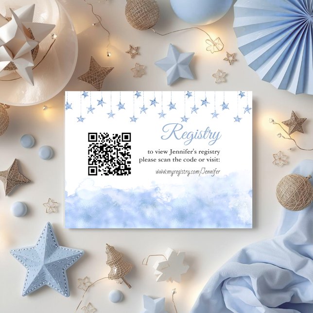 Carte D'accompagnement Twinkle Little Star Blue Boy Baby Shower Registry (Créateur téléchargé)