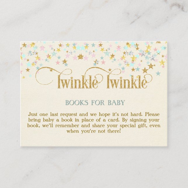 Carte D'accompagnement Twinkle Little Star Books for Baby Request Card (Devant)