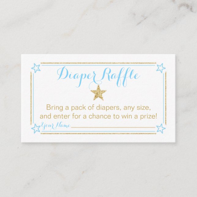 Carte D'accompagnement Twinkle Little Star Boy Baby shower Déchets Raffle (Devant)