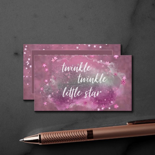 Carte D'accompagnement Twinkle Little Star | Brochure rose gris foncé (Créateur téléchargé)