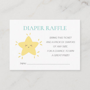 Carte D'accompagnement Twinkle Little Star Diaper Raffle Baby shower