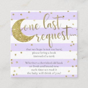 Carte D'accompagnement Twinkle little star lavande et livres dorés pour b