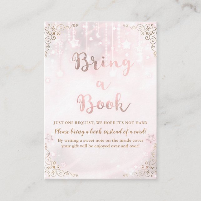 Carte D'accompagnement Twinkle Little Star Rose Gold Apportez un livre Ba (Devant)