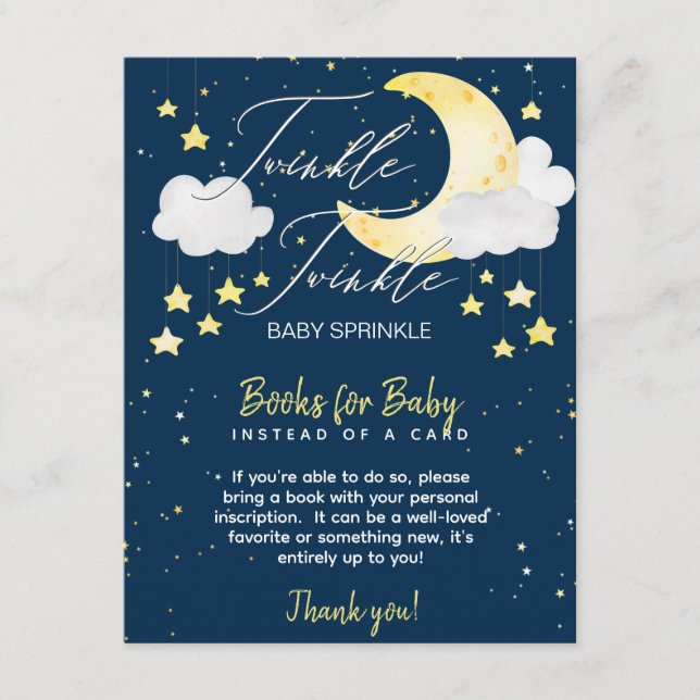 Carte D'accompagnement Twinkle Twinkle Baby Sprinkle Livres pour bébé (Devant)