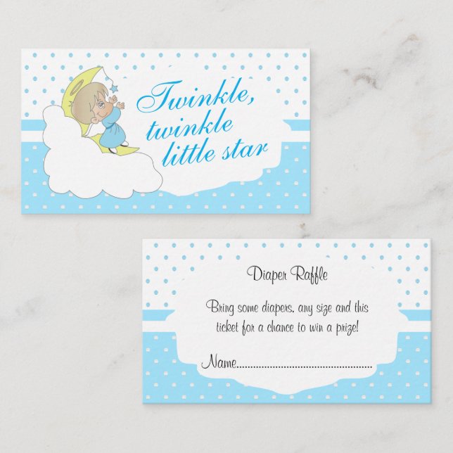 Carte D'accompagnement Twinkle, Twinkle Little Star - Blue Diaper Raffle (Devant / Derrière)