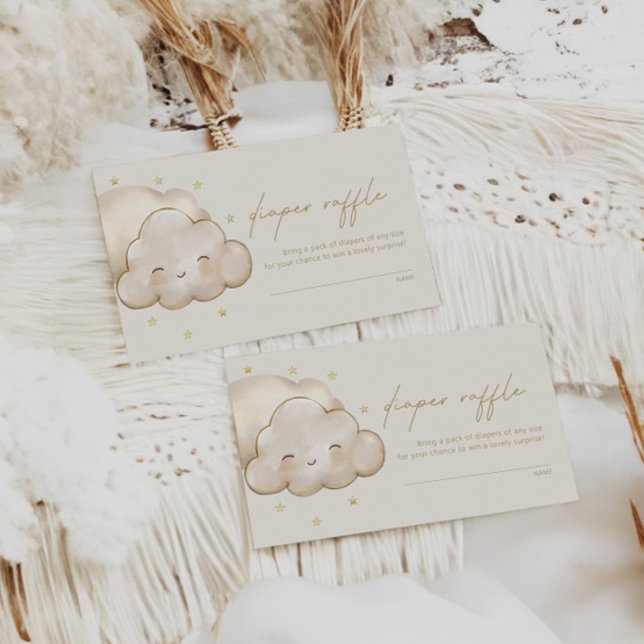 Carte D'accompagnement Twinkle Twinkle Little Star ivoire Diaper Raffle (Créateur téléchargé)