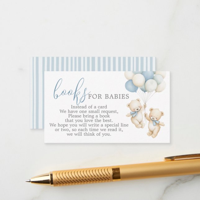 Carte D'accompagnement Twins Books for Babies Request Card (Devant/Arrière en situation)